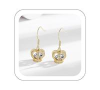 925 Sterling Silver Personalized Gem Wavy Earrings with Cubic Zirconia, Free Hypoallergenicmy + orders of your orders AMZ uk Mother+Day Gifts clearance+sale items of AMZ warehouse clearance