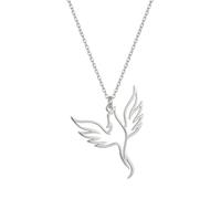925 Sterling Silver Phoenix Necklace for Women, Rebirth Fire Bird Pendant, Dainty Mythological Jewelry, Gift for Mother/Daughter, Adjustable Chain +5cm, with Gift Box (Silver, 45, Centimeters)