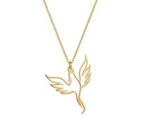 925 Sterling Silver Phoenix Necklace for Women, Rebirth Fire Bird Pendant, Dainty Mythological Jewelry, Gift for Mother/Daughter, Adjustable Chain +5cm, with Gift Box (Gold, 38.0, Centimeters)
