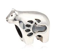 925 Sterling Silver Polar Bear Charm Animal Charm Lucky Charm Birthday Charm for Pandora Charm Bracelet (Polar Bear)