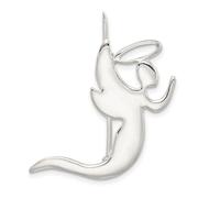 925 Sterling Silver Polished Religious Guardian Angel Kneeling In Prayer Pin 32x26mm Wide Brooches and-Pin for Women