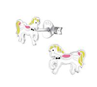 925 Sterling Silver Pony Princess Stud Earrings for Girls