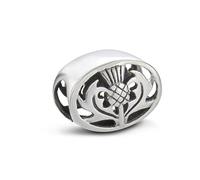 925 Sterling Silver Precious Metal Traditional Scottish Thistle Flower Of Scotland Keepsake Bead Charm