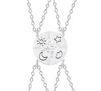 925 Sterling Silver Puzzle Piece Necklace For Women And Men, Sun Moon Cloud Star Pendant 2/3/4/5 Pieces, Millennium Necklace, Couple