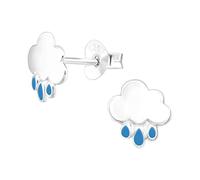 925 Sterling Silver Rain Cloud Stud Earrings for Girls | rain cloud earrings, lightweight hollow-back studs, gift boxed for girls or women, nickel free for sensitive ears