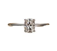 925 Sterling Silver Real 1 Carat Oval Moissanite Rings For Women Sparkling Wedding Jewelry Gift