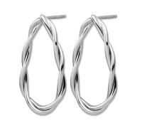 925 Sterling Silver Rhodium Plated Polished Twisted Teardrop Drop Post Earrings 30x17mm Wide Stud Earring for Women