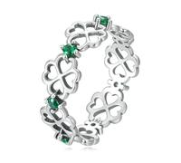 925 Sterling Silver Ring Four Leaf Clover Good Luck Band Ring For Women Girl Fashion Gifts Comfort Fit