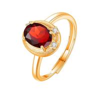 925 Sterling Silver Rings 925 Sterling Silver Halo Engagement Ring For Women Natural Ruby/Topaz/Citrine/Peridot/Amethyst Gemstone Ring Silver Promise Wedding Band | Mothers Day Gift Ruby-Gold Plated