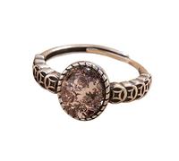 925 Sterling Silver Rings Black Onyx/Agate/Tiger Eye Stone Ring 925 Sterling Silver Vintage Feng Shui Coin Ring For Women Men Lucky Wealth Money Thumb Band Adjustable Handmade Jewelry Gifts Phantom