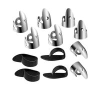 925 Sterling Silver Rings for Women Jewellry Gifts 12 Pcs Steel Finger Picks Set Metal Adjustable For Guitar And Other Instruments Open Heart Rings (One Size)