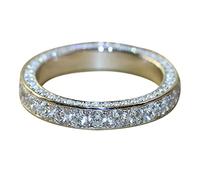 925 Sterling Silver Rings for Women Jewellry Gifts Diamond Ladies Full Rings Ladies Jewelry Classic Girls Companion Finger Stainless Steel (G, One Size)