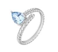 925 Sterling Silver Rings Natural Ruby/Topaz/Citrine/Peridot/Amethyst Pear Cut Halo Ring 925 Sterling Silver Twist Wrap Open Ring For Women Bridal Wedding Band Silver Jewellery| Mothers Day Gift Top