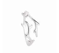 925 Sterling Silver Rings Silver Tree Leaf Layered Thumb Ring Platinum Plated Open Adjustable Simple Wedding Anniversary Promise Statement Wrap Band Comfort Fit Jewelry Gift With Box