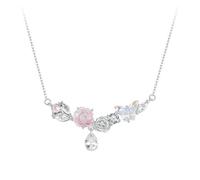 925 Sterling Silver Romantic Flower Necklace Fantasy Butterfly Neck Chain For Women Valentine's Day Fine Jewelry Gift