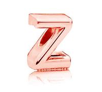 925 Sterling Silver Rose Gold Beads Alphabet Charms Letter Initial W Charm Anniversary Charm Words Charm fits Pandora Charms Bracelet