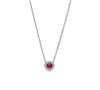 925 Sterling Silver Rose Gold Flashing Red Green Gem Exquisite Necklace Women'S Glamorous Shining