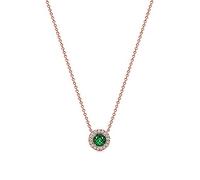 925 Sterling Silver Rose Gold Flashing Red Green Gem Exquisite Necklace Women'S Glamorous Shining