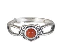 925 Sterling Silver Round Agate Ring For Women Trendy Double-Layer Twist Ring Open Adjustable Finger Band Engagement Jewelry Party Gift For Women Girls
