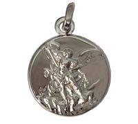 925 STERLING SILVER SAINT MICHAEL ARCHANGEL MEDAL WITH ANTI-OXIDATION TREATMENT - 100% MADE IN ITALY (Palladium Plated Silver (Small Size))