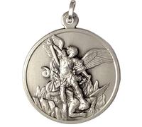 925 STERLING SILVER SAINT MICHAEL THE ARCHANGEL MEDAL - BIG SIZE - MADE IN HIGH RELIEV