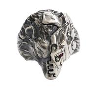 925 Sterling Silver Semi Machine War Bear Ring Punk Jewellery TA252A UK Size N½~Z4 (UK R½ (59.5mm))