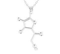 925 Sterling Silver Serotonin Necklace For Women And Men, 3D Beer Trinitrotolu Vitamin C Cocaine Water DMT Molecule Science Biology Chemical Charm Pendant Chemistry