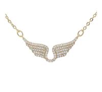 925 Sterling Silver Shining Zircon Wing A Delicate Wings Necklace Pendant, Angel Necklaces For Women Birthday Valentine Gifts