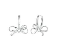 925 Sterling Silver Simple Bow Ear Buckles Classic Hypoallergenic Drop Earrings For Women Fine Jewelry