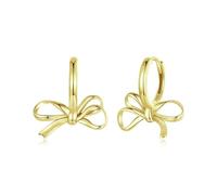 925 Sterling Silver Simple Bow Ear Buckles Classic Hypoallergenic Drop Earrings For Women Fine Jewelry