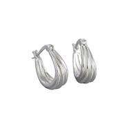 925 Sterling Silver Simple French Wide Spiral Huggies Hoop Earrings Women Punk Gothic European Piercing Jewelry