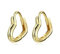 925 Sterling Silver Simple Retro Love s Gold Heart Buckle For