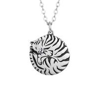 925 sterling silver smallcurled up cat necklace balled |LK_NLC_02598 | cat in ball feline charm pet animal gift love petite delicate dainty petite with 18 inch chain silver