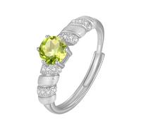 925 Sterling Silver Solitaire Halo Engagement Ring For Women Twist Ring Gold Plated Natural Gemstone Eternity Promise Wedding Band For Wife Girlfriend Gift Peridot
