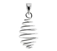 925 Sterling Silver Spiral Wire Bead Carrier Cage Pendant Connector Bail 27mm x 14mm