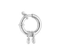 925 Sterling Silver Spring Ring Clasps 12mm Round Closed Ring Clasp Connector Finding for DIY Bracelet Necklace Jewelry Making Craft(Silver Original)
