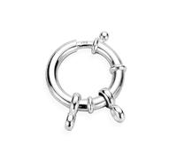 925 Sterling Silver Spring Ring Clasps 16mm Round Closed Ring Clasp Connector Finding for DIY Bracelet Necklace Jewelry Making Craft(Silver Original)
