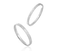 925 Sterling Silver Stackable Ring Band for Women,Rhodium Plated,Textured Design,1.5mm,Size O 1/2