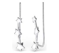 925 Sterling Silver Star Ear Climber Earrings for Women & Girls - Dainty Celestial Jewellery Gift Boxed