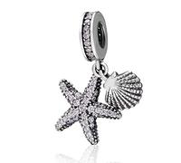 925 Sterling Silver Starfish Charm Shell Charm Ocean Sea Charm Animal Charm Star Charm Anniversary Charm for Pandora Charms Bracelet