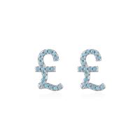 925 Sterling Silver Stud Earrings for Women, Trendy Earrings Geometric with Turquoise Round Shape Silver Blue Elegant Gift for Birthday