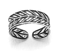 925 Sterling Silver Tarnished Chevron Ring for Toe Midi Finger Pinkie