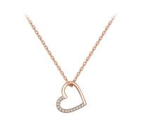 925 Sterling Silver The Shape Of Love Chain For Women, Gold Heart Necklace