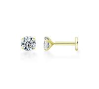 925 Sterling Silver Tragus Helix Piercing Jewelry, Cartilage Earrings for Women, Flat Back Small Diamond Stud Earrings for Sensitive Ears