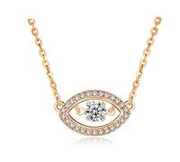 925 Sterling Silver Turkish Evil Eye Necklace For Women Crystal Chain Necklace Minimalist Rose & Gold Choker Lucky Jewelry