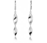 925 Sterling Silver Twisted Drop Earrings 14K Gold Plated Hypoallergenic Leverback Dangle Earrings for Women (Silver-C)