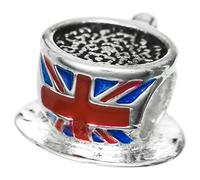 925 Sterling Silver UK British Flag Drink Cup Earl Tea Coffee Britain Enamel Bead For European Charm Bracelet