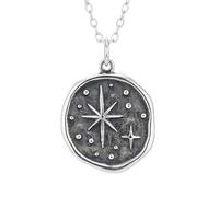925 sterling silver wax seal north star necklace. small |LK_NLC_02541 | celestial charm. simple boho pendant. bohemian travel traveler graduation gift with 18 inch chain