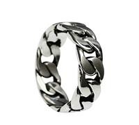 925 Sterling Silver Wedding Bands for Men and Women 925 Sterling Silver Cuban Chain Ring 6mm Wedding Rings Sterling Silver for Boy,Father,Husband Ring Size O 1/2