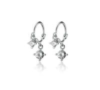 925 Sterling Silver White Zircon Gothic Dazzling Dangle Pendant Stud Earrings For Women Fine Jewelry Gift